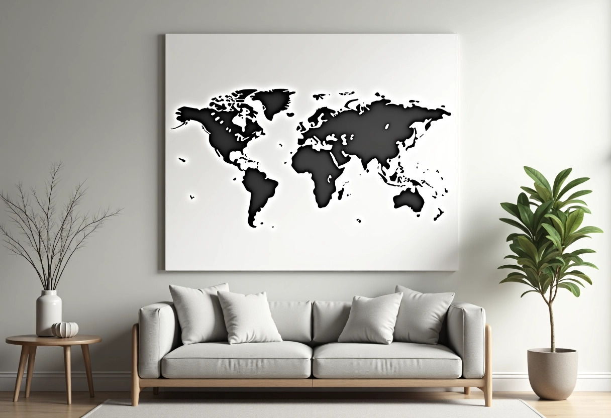 carte du monde minimaliste